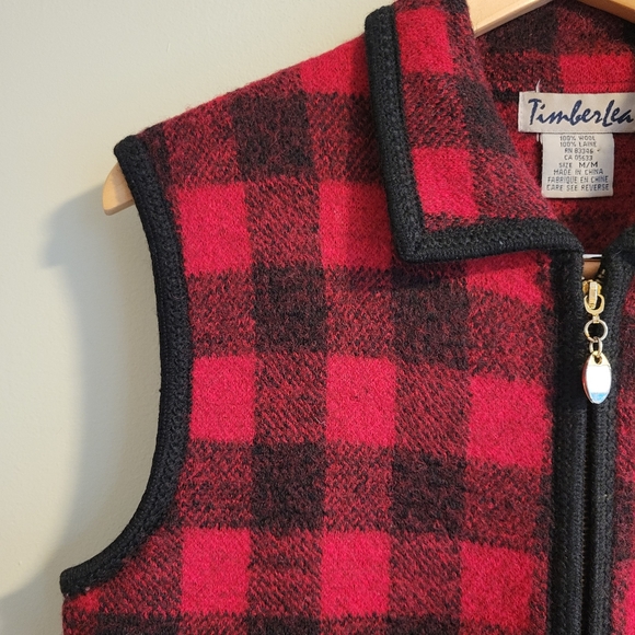 Timberlea 100% Wool Buffalo Plaid Vest, Medium - Picture 2 of 13